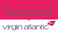 Virgin Atlantic Manage My Booking 1-888-701-8929  | Reservations