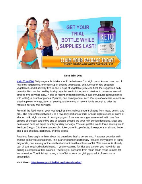 Keto Trim Diet : Supplement For Effective Weight Loss