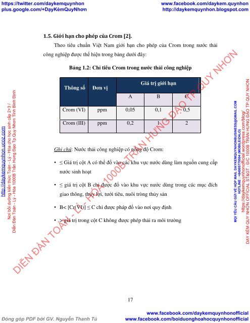 NGHIÊN CỨU PHÂN TÍCH HÀM LƯỢNG ION CROM(VI) TRONG MẪU NƯỚC THẢI CÔNG NGHIỆP BẰNG PHƯƠNG PHÁP QUANG PHỔ UV - VIS