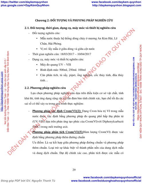 NGHIÊN CỨU PHÂN TÍCH HÀM LƯỢNG ION CROM(VI) TRONG MẪU NƯỚC THẢI CÔNG NGHIỆP BẰNG PHƯƠNG PHÁP QUANG PHỔ UV - VIS