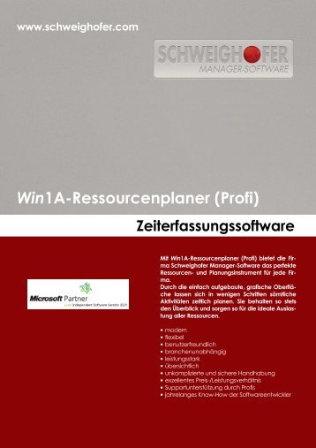 Win1A-Ressourcenplaner _Profi_ - SCHWEIGHOFER Manager