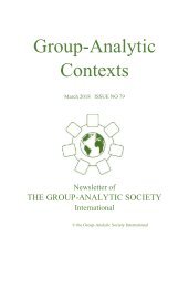 Group-Analytic Contexts, Issue 79, March 2018