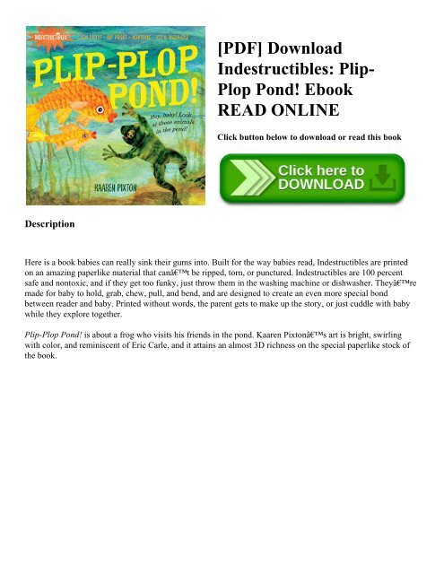 [PDF] Download Indestructibles: Plip-Plop Pond! Ebook READ ONLINE