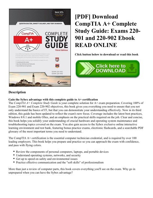 [PDF] Download CompTIA A+ Complete Study Guide: Exams 220-901 and 220-902 Ebook READ ONLINE