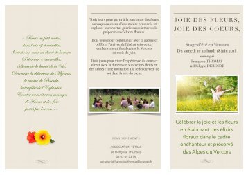 Stage Elixirs Floraux - Juin 2018