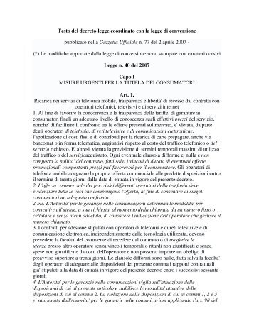 legge n. 40 del 2007