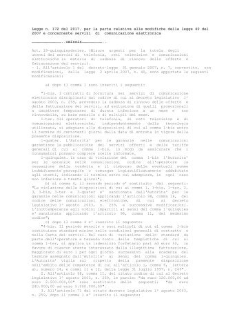 Legge n. 172 del 2017