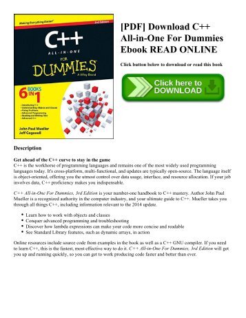 [PDF] Download C++ All-in-One For Dummies Ebook READ ONLINE