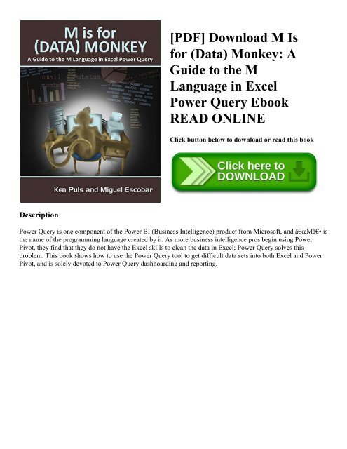 Pdf Download M Is For Data Monkey A Guide To The M Language In Excel Power Pdf Download M Is For Data Monkey A Guide To The M Language In Excel Power