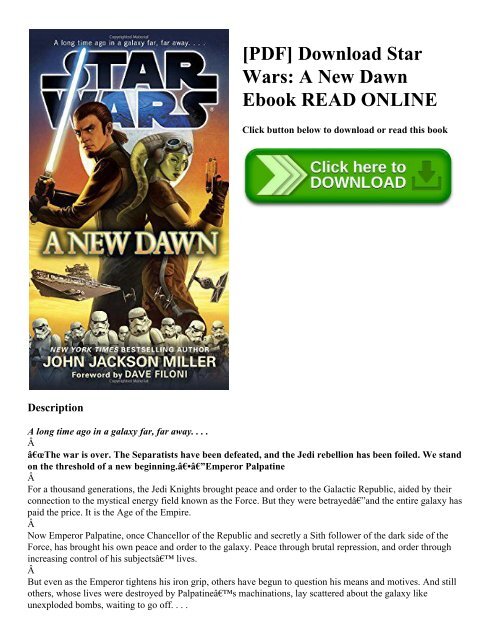 Pdf Download Star Wars A New Dawn Ebook Read Online Pdf Download Star Wars A New Dawn Ebook Read Online
