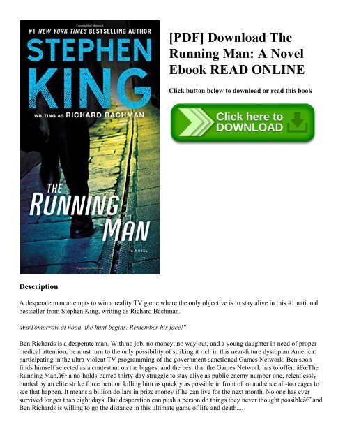 Pdf Download The Running Man A Novel Ebook Read Online