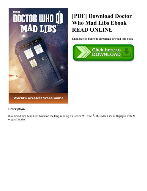 [PDF] Download Doctor Who Mad Libs Ebook READ ONLINE