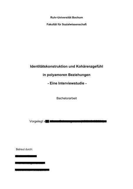 Identitatskonstruktion Und Koharenzgefuhl In Polyamoren Beziehungen