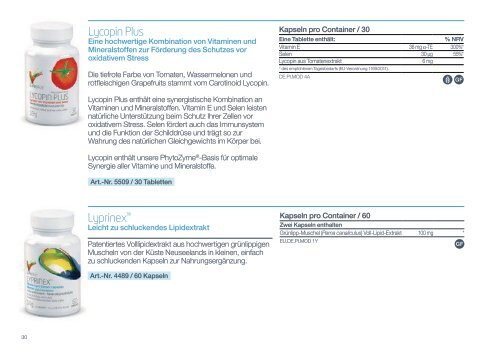 Produkte Katalog Lifeplus - Deutsch