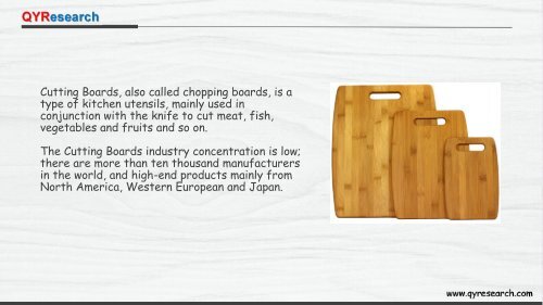 QYResearch: Global Cutting Boards Sales Market Report 2018 Overview