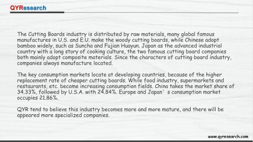 QYResearch: Global Cutting Boards Sales Market Report 2018 Overview