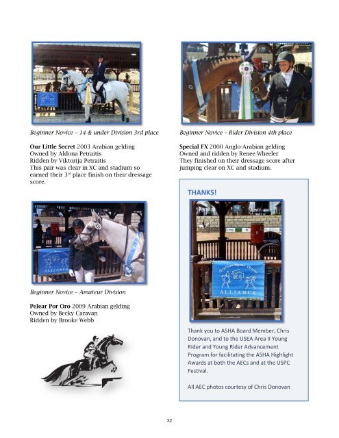 Arabian Sport Horse Alliance 2017-2018 Directory & Yearbook