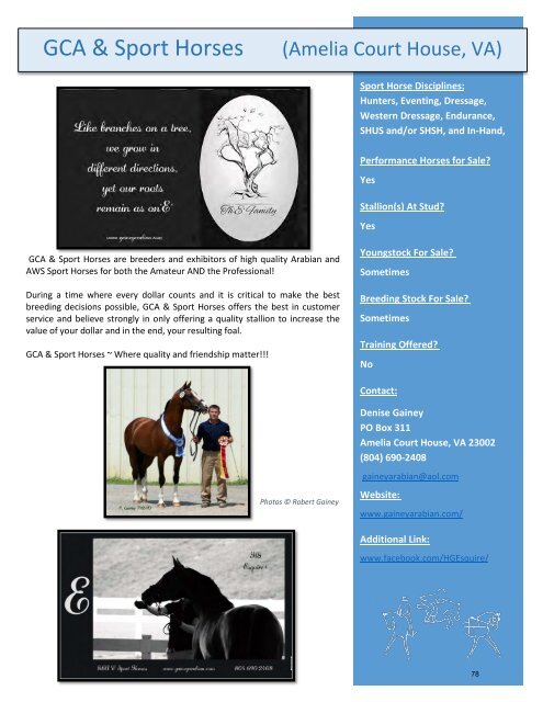 Arabian Sport Horse Alliance 2017-2018 Directory & Yearbook