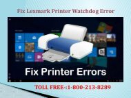 Fix Lexmark Printer Watchdog Error? 1-800-610-6962