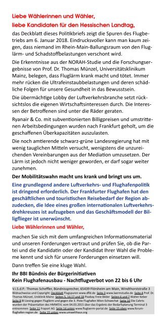 Politikbrief zur Hessischen Landtagswahl 2018 (Stand 24.03.2018)