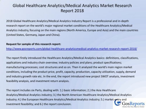 Healthcare Analytics Medical Analytics Market Global Industry, 2013-2022