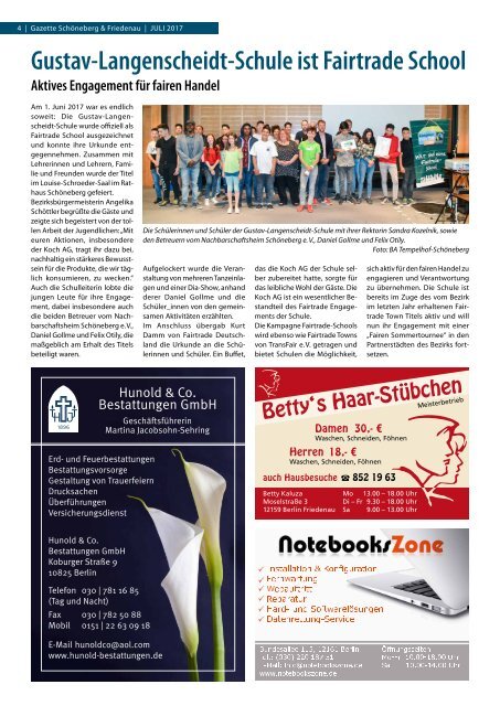 Gazette Schöneberg & Friedenau Nr. 7/2017