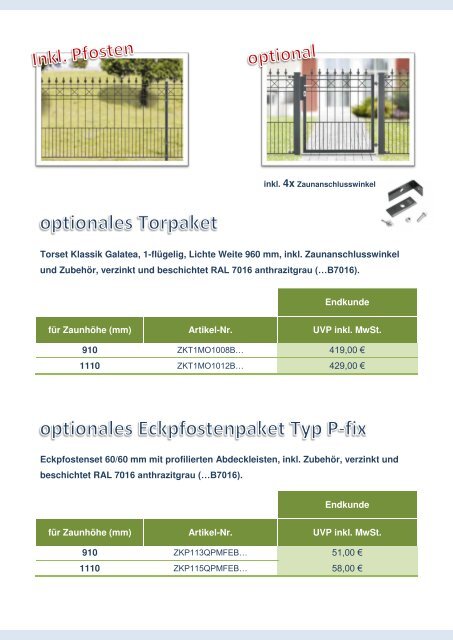 KATALOG Komplett Zaunpakete Klassik