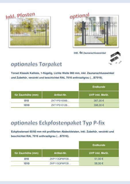 KATALOG Komplett Zaunpakete Klassik