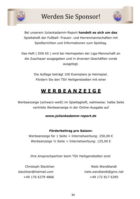 2018_03_28 (Ausgabe 13) Juliankadammreport Nachholspiel gg. TS Schenefeld