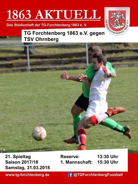 Stadionheft "1863 Aktuell" TGF - TSV Ohrnberg 31.03.2018