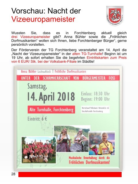 Stadionheft "1863 Aktuell" TGF - TSV Ohrnberg 31.03.2018