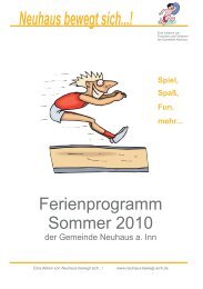 Ferienprogrammm 2010 Bitte beachten - Neuhaus bewegt sich...