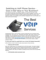 Switching to VoIP Phone Service - Does it Add Value to Your Business?