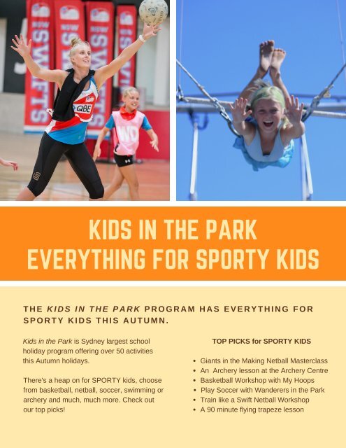 KIDsize Living Inner West Autumn 2018 School Holiday Guide