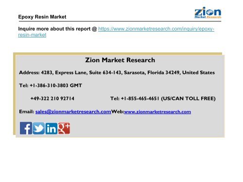 Global Epoxy Resin Market, 2015 – 2021