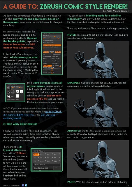 Comic Style Render A guide to: Zbrush