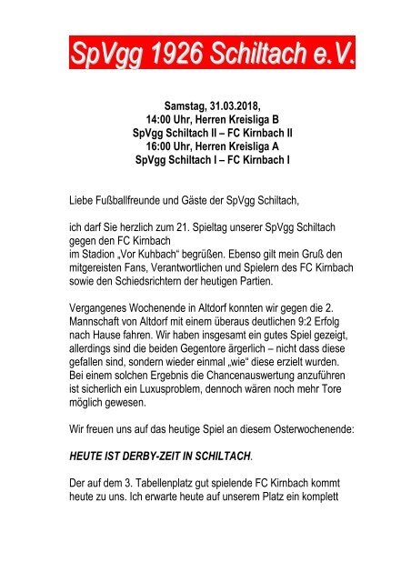31.03.2018, SpVgg Schiltach - FC Kirnbach 27.03.2018