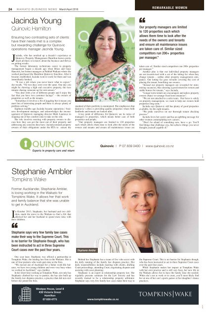 Waikato Business News March/April 2018