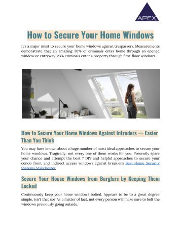 How to Secure Your Home Windows