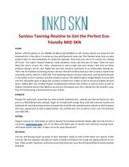 Sunless Tanning Routine to Get the Perfect Eco-friendly NKD SKN