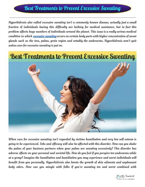 Best Treatments to Prevent Excessive Sweating