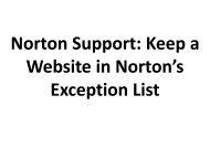 Norton Support: Keep a Website in Norton’s Exception List  