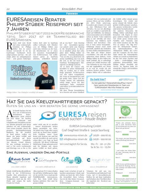 EURESAreisen Kreuzfahrt-Post - Ausgabe 02 / 2018