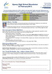 Upwey High School Newsletter 23 February2012