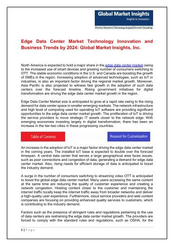 Edge Data Center Market Technology Innovation and Business Trends by 2024
