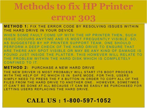 Call +1-800-597-1052 Fix HP Printer Error 303 For HP Support