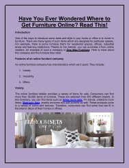 Have You Ever Wondered Where to Get Furniture Online