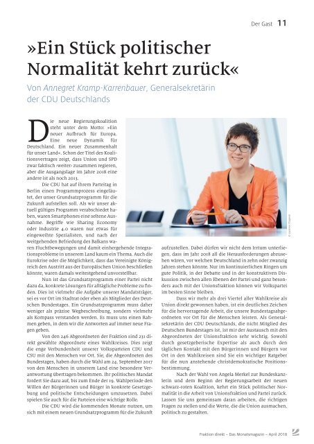 Fraktion direkt | Ausgabe April 2018