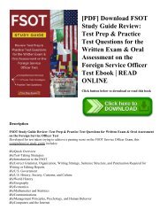 [PDF] Download FSOT Study Guide Review: Test Prep & Practice Test Questions for the Written Exam & Oral Assessment on the Foreign Service Officer Test Ebook | READ ONLINE