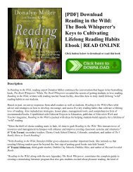 [PDF] Download Reading in the Wild: The Book Whisperer's Keys to Cultivating Lifelong Reading Habits Ebook | READ ONLINE